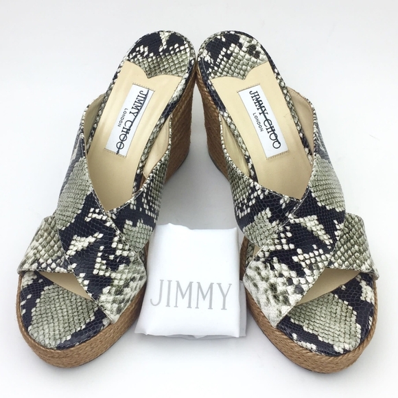 JIMMY CHOO Dovina Snake Embossed Espadrille 9 - Picture 4 of 12